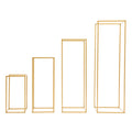Gold Metal Wedding Flower Stand Set - Geometric Floor Display Racks for Events