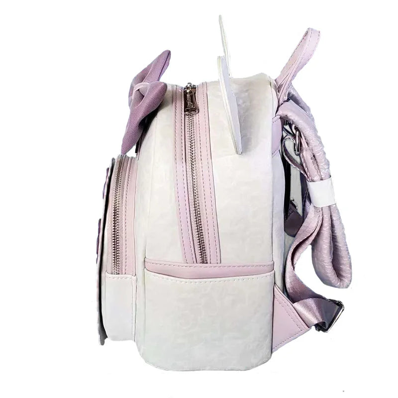 Cute Mickey and Minnie Floral Cat Mini Backpack for Women - Double Shoulder Bag Purse