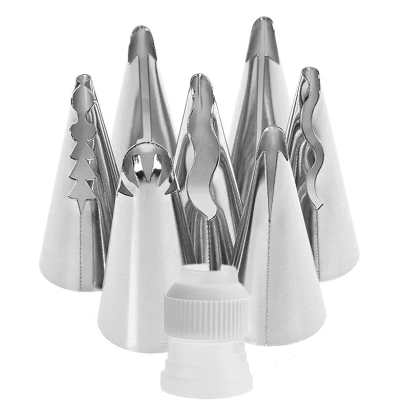 8/10pcs Cake Piping Tips Set Icing Nozzles Reusable Frosting Pastry Bags Decorator Tool