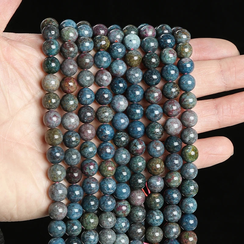 Natural Stone Ruby Sapphire Bead Round Loose Spacer 6-10mm Jewelry Making