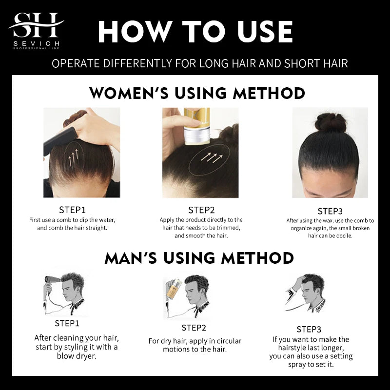 Portable Hair Wax Stick for Styling and Edge Control - Fluffy, Repairing, Long-Lasting
