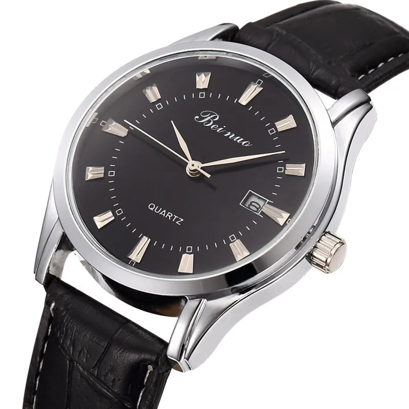 Men's Luxury Quartz Watch with Leather Band - Business & Fashion Accessory
