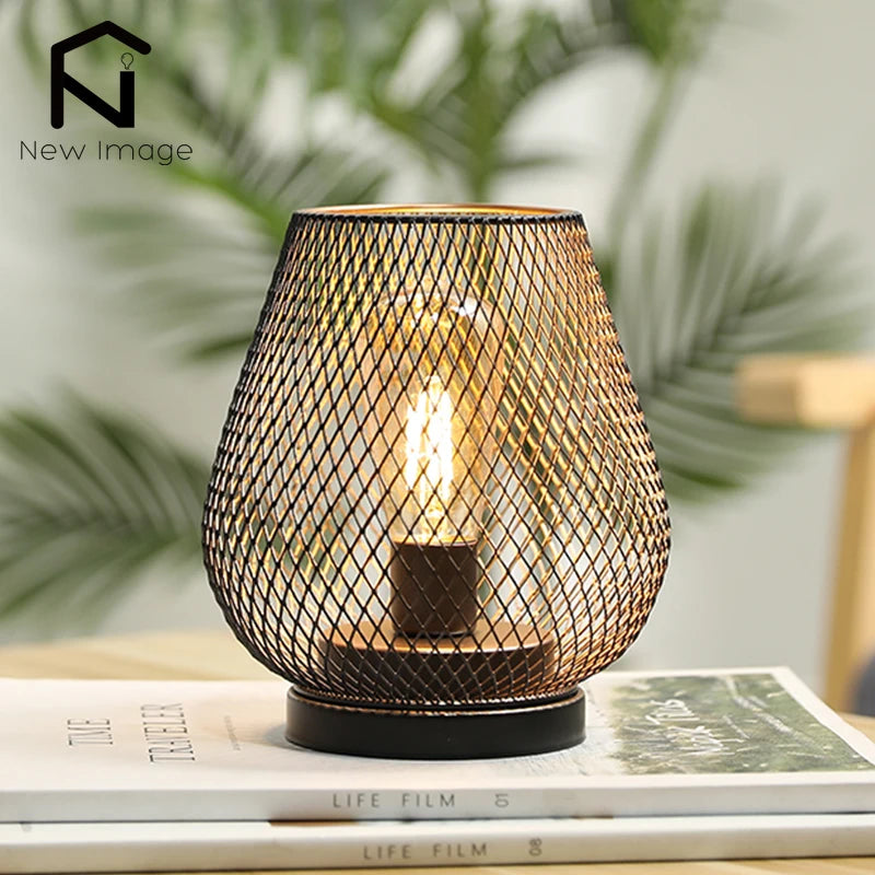 Hollow Metal Cage LED Candle Lantern - Battery Powered Cordless Lamp for Wedding & Home Decor