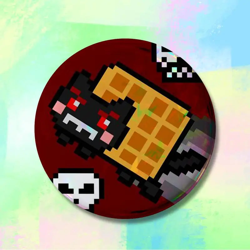 Cute N-Nyan Cat Cartoon Badge Pins for Backpack Accessories - Handmade 58mm