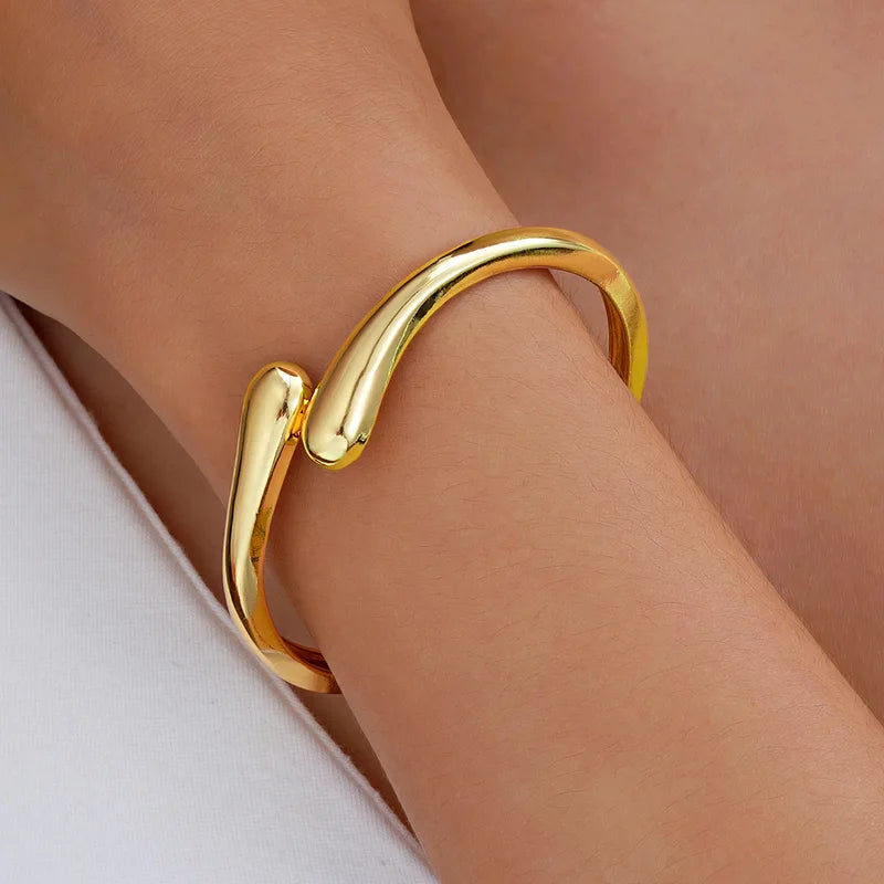 Adjustable Water Drop Metal Bangle for Women - Daily Wear Jewelry