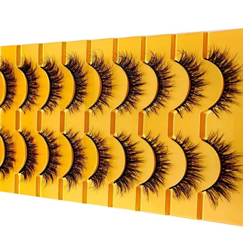 3D Mink Eyelashes Wispy Full Strip False Lashes Natural Short Makeup