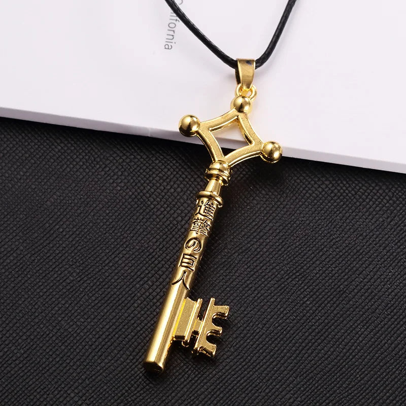Attack On Titan Necklace Eren Key Pendant Anime Jewelry for Men