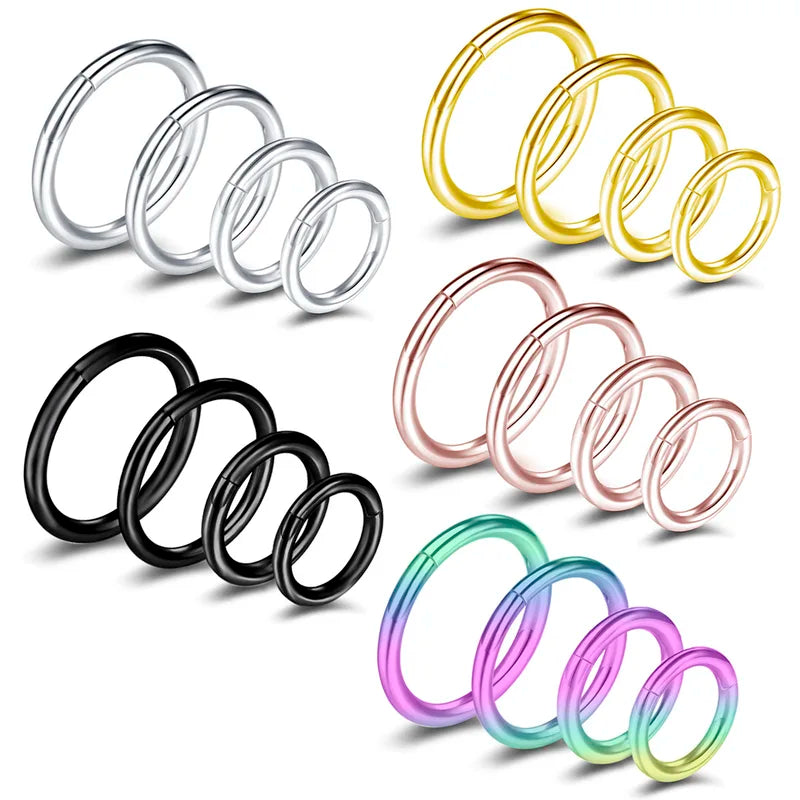 Unisex Minimalist Segment Nose Ring Hoop Cartilage Tragus Helix Septum Jewelry