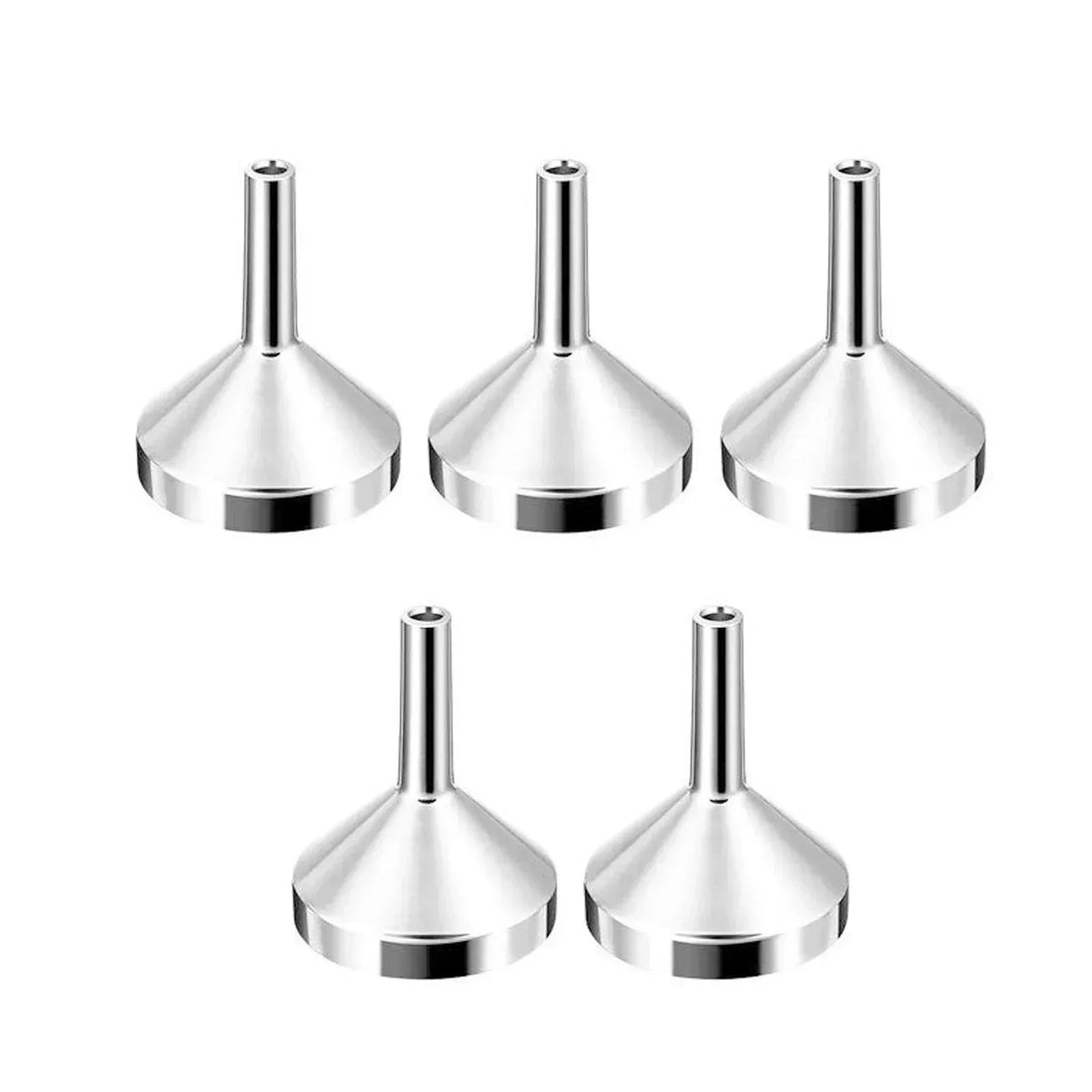 Mini Aluminum Alloy Perfume Dispenser Funnel 5-Pack Small Liquid Transfer Tools