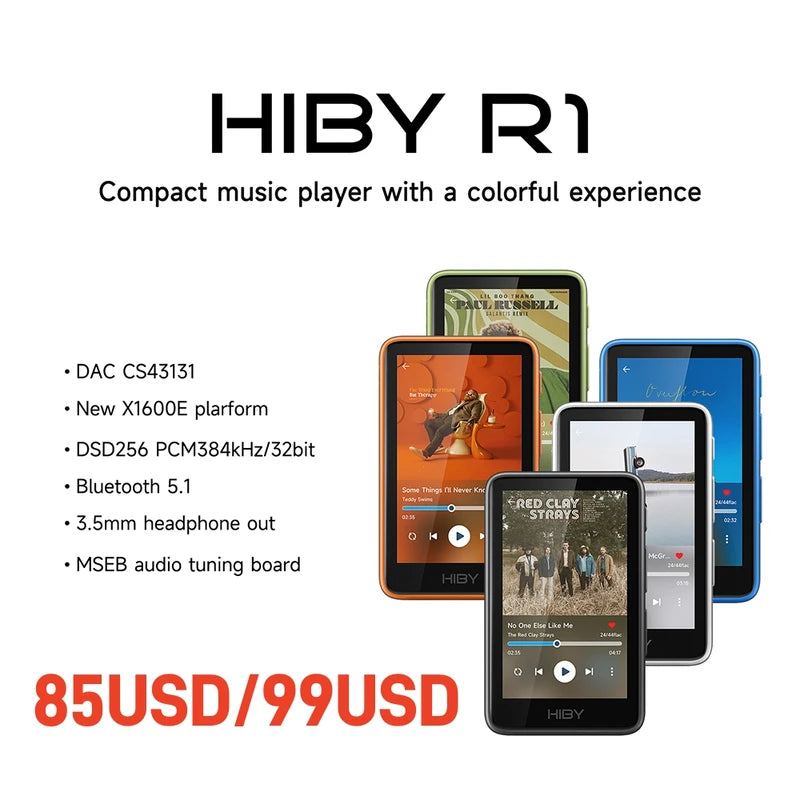 High-Resolution Portable Music Player with WiFi Bluetooth DSD256 PCM384kHz 32bit