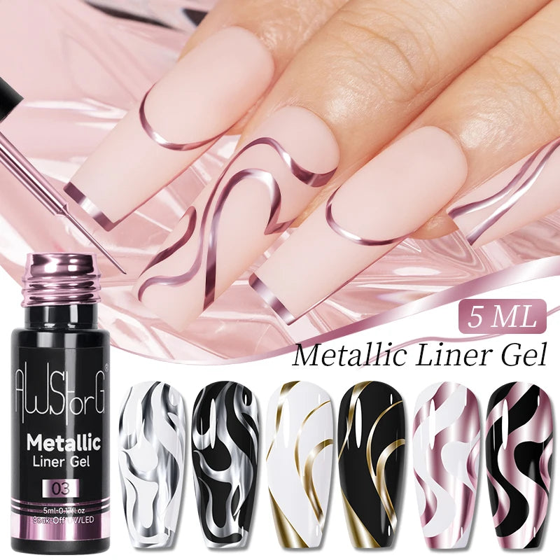 5ML Metallic Nail Gel Polish - Mirror Chrome Effect for UV LED Nails