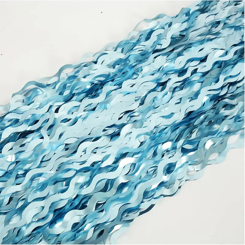 Wave Curved Rain Curtain Wall Decoration for Birthday & Wedding Parties
