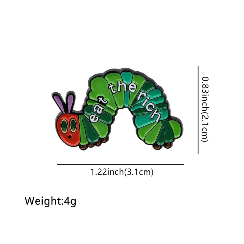 Eat Rich Enamel Pin Brooch - Funny Jewelry Gift for Backpack & Clothing