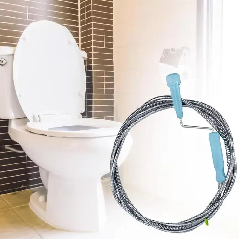 Flexible Drain Auger Snake Cleaner for Clogged Sinks & Sewer Pipes