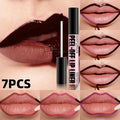 7-Piece Long-Lasting Waterproof Lip Stain Set - Pink & Red Shades