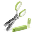 Herb Scissors Stainless Steel 5-Blade Kitchen Shears with Cover - Multipurpose Vegetable Cutter