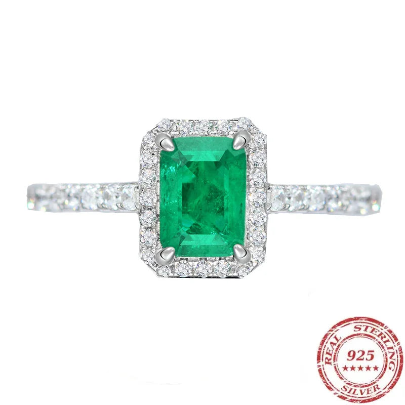 Charm Silver Tourmaline Ring for Women Jewelry Accessories