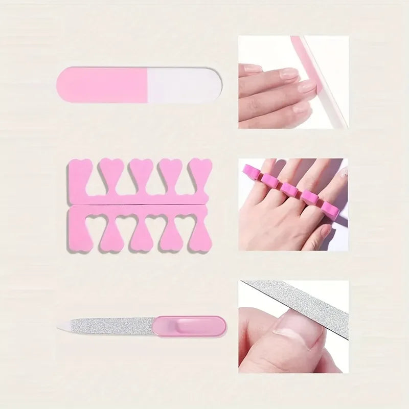 7-in-1 Nail Art Tool Set with Nail Lamp & Dead Skin Pusher - Professional Manicure Kit