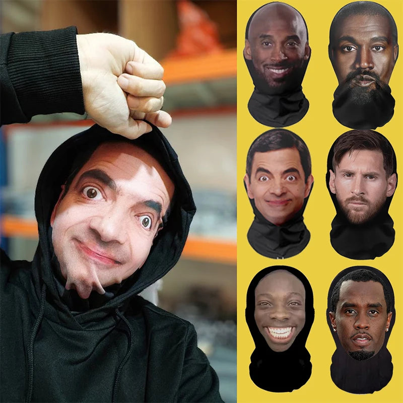 Full Face Mask 3D Printed Celebrity Style Cosplay Mask Halloween Party Prop Unisex