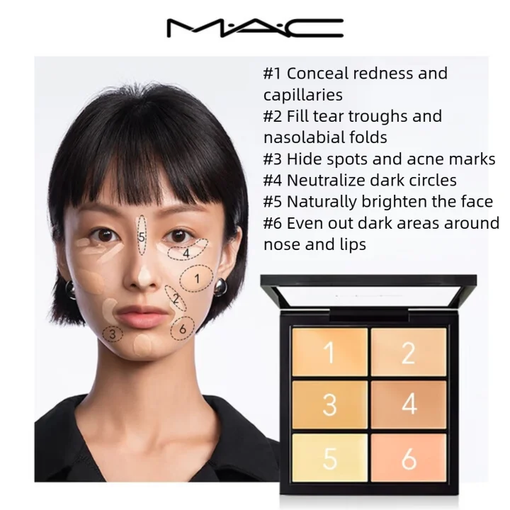Longwear Concealer & Corrector Palette - Light 6g, Full Coverage, Natural Finish Makeup