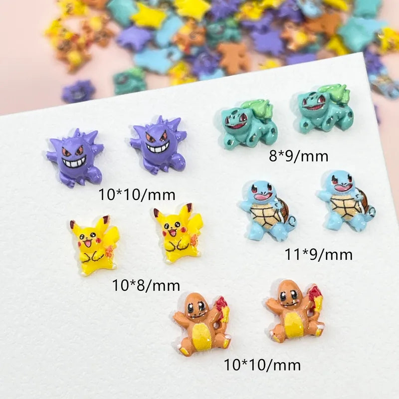 Mini Resin Pokemon Nail Charms Set for Nail Art & Craft Decorations