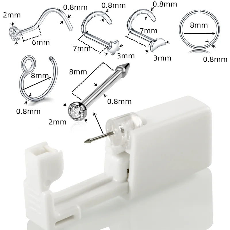 Professional Body Piercing Kit with Needles, Clamp & Gloves - Disposable