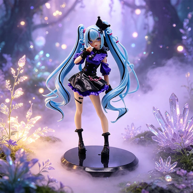 Anime Action Figurine Set - Hatsune Miku Standing & Sitting Models, Desktop Collectible Gift