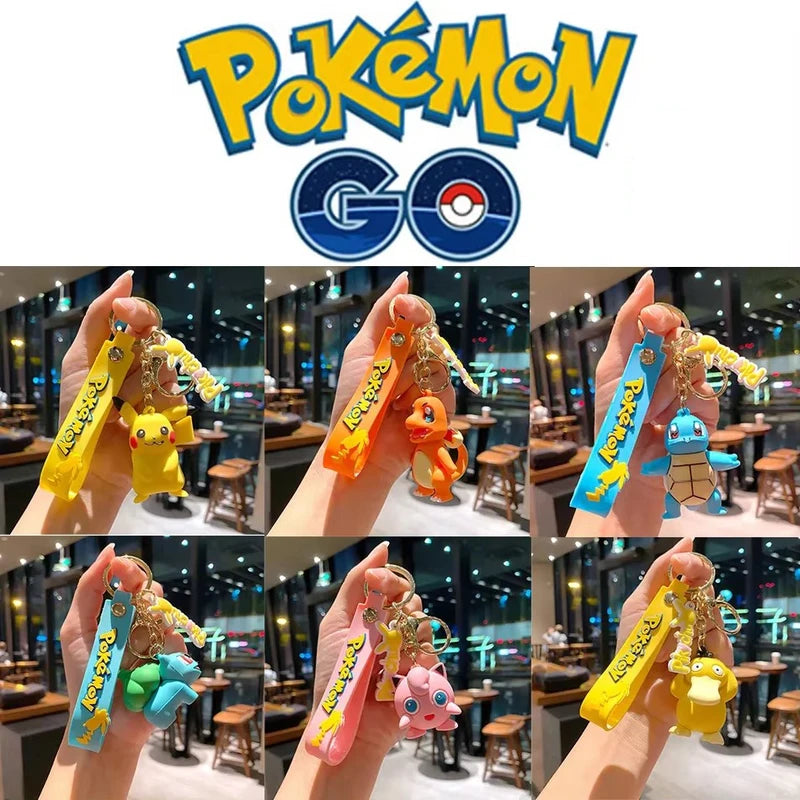 Pokemon Pikachu Keychain Action Figure Toy for Car Bag Collection - Multiple Colors