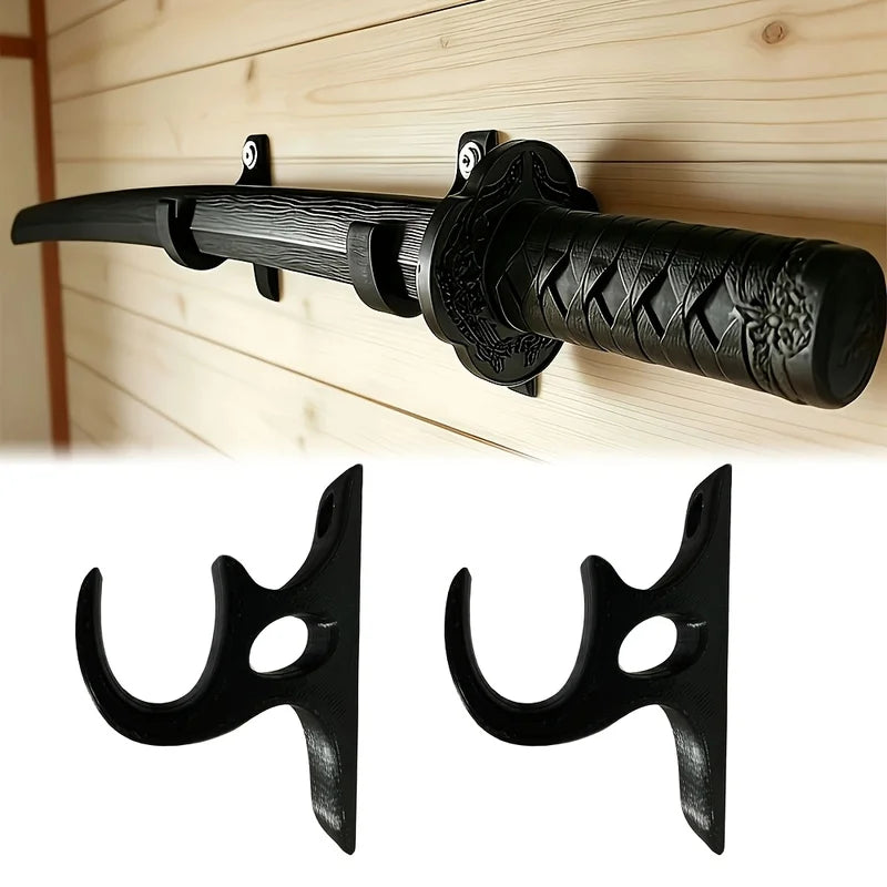 3D Printed Wall Mount Sword Holder Set - Multi-Purpose Wall Hanging Rack Decor Storage Hook