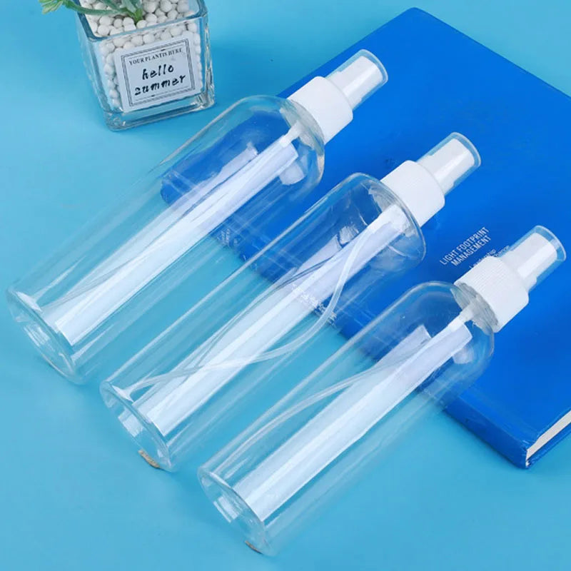 Refillable Travel Spray Bottles Set with Mist Pump - Portable Transparent Vials