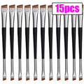 Double-Head Eyebrow & Eyeliner Makeup Brush Set - Angled Flat Head Tools