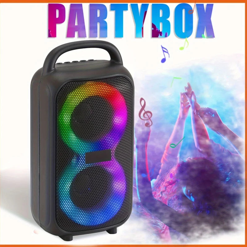 Portable Bluetooth Speaker with Microphone, LED Lights, Karaoke, Party Subwoofer