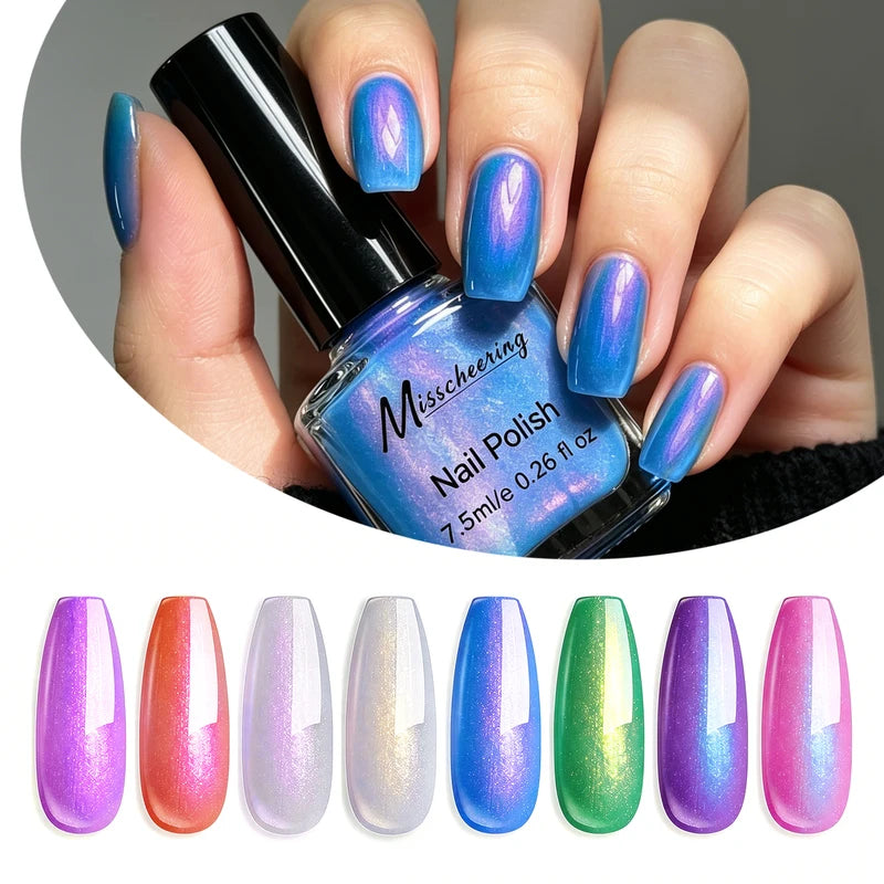 Water-Based Pearlescent Nail Polish - 7.5ml Long Lasting Quick Dry DIY Manicure