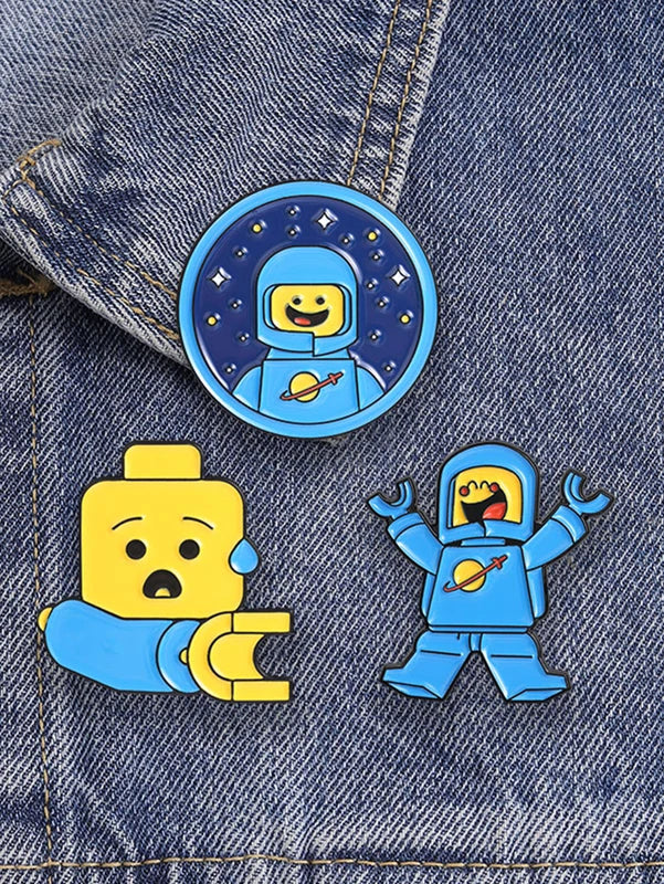 Cartoon Robot Enamel Pins - Fun Brooches for Bags, Clothing, Gifts