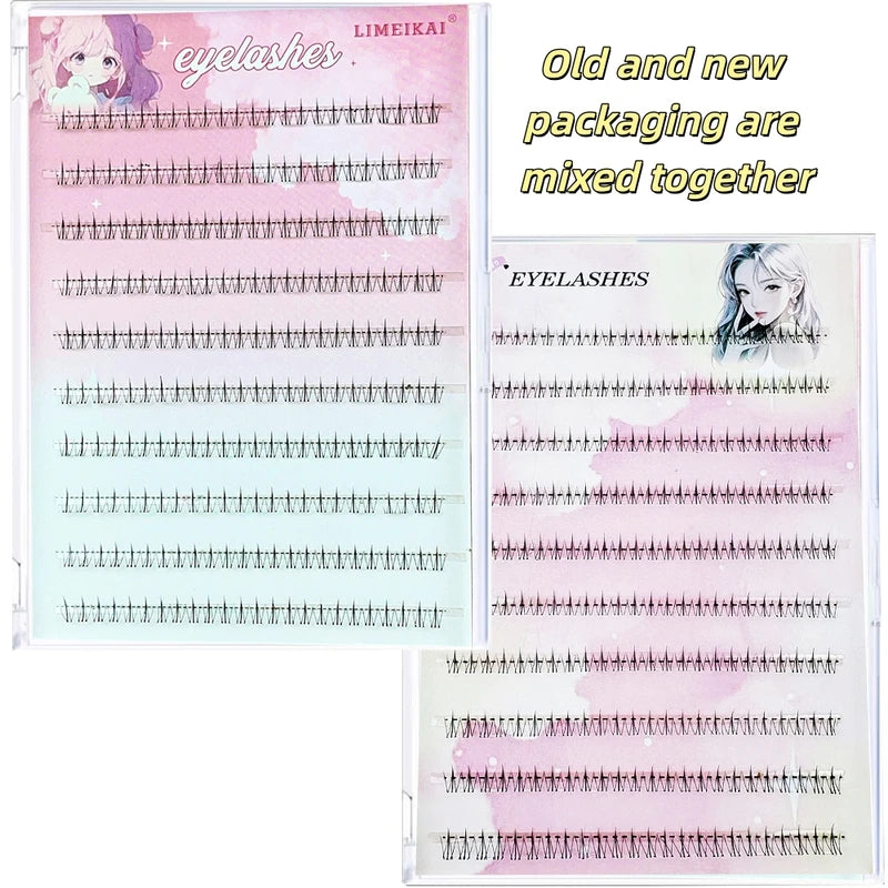 240 Clusters of False Eyelashes, Glue-Free, Natural Look, Soft Segmented Stems