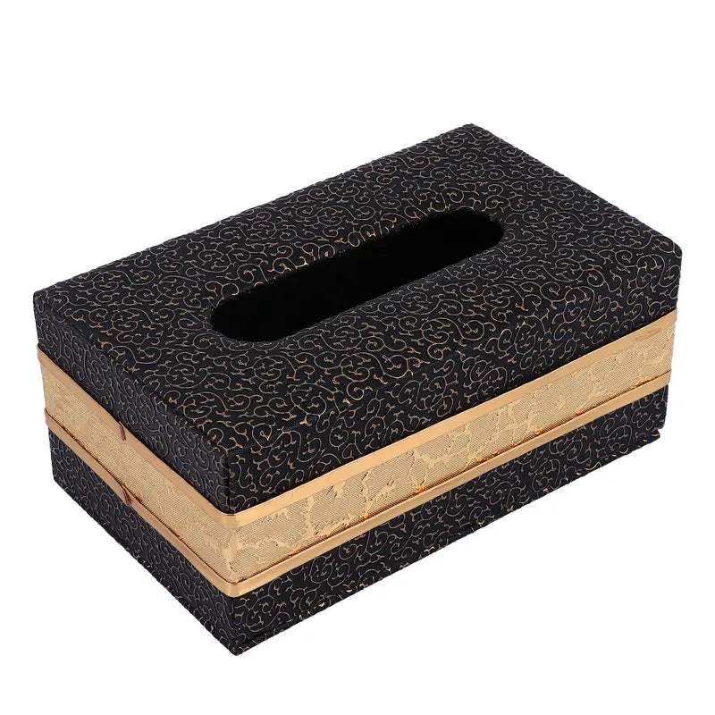 Vintage Chinese Style Cloud Gold Pattern Tissue Box - Wooden Napkin Holder for Home & Office
