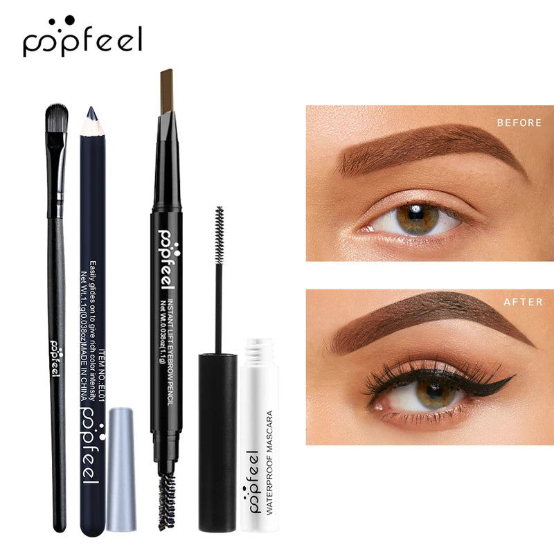 Eye Makeup Set with Eyeshadow Palette, Eyeliner, Mascara & Brow Pencil – Gift for Women