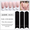 French Nail Sticker Set - Grid & Pattern Self-Adhesive Nail Art Decals