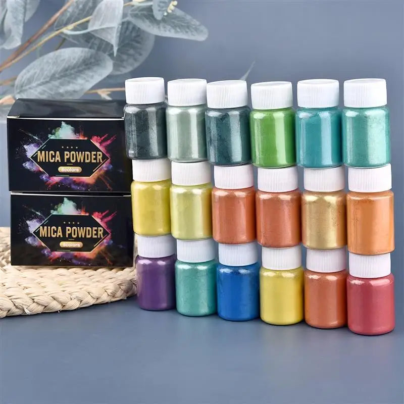 6-Piece Epoxy Resin Colorant Set - Mica Pigments for Resin Art, Pearlescent Powder