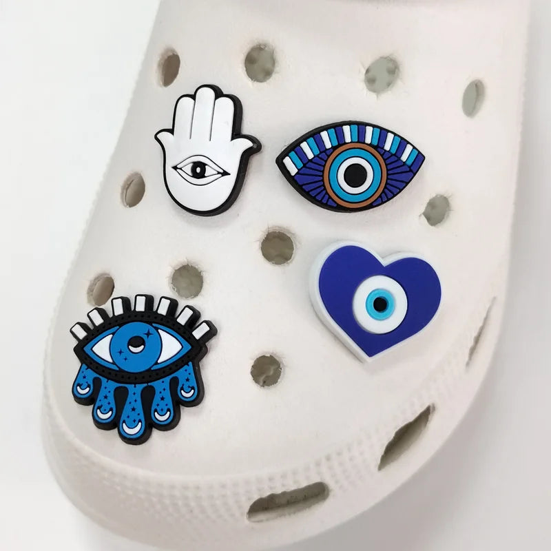 8 Pieces Evil Eye Accessories Set for Shoes Bags and DIY Decorations