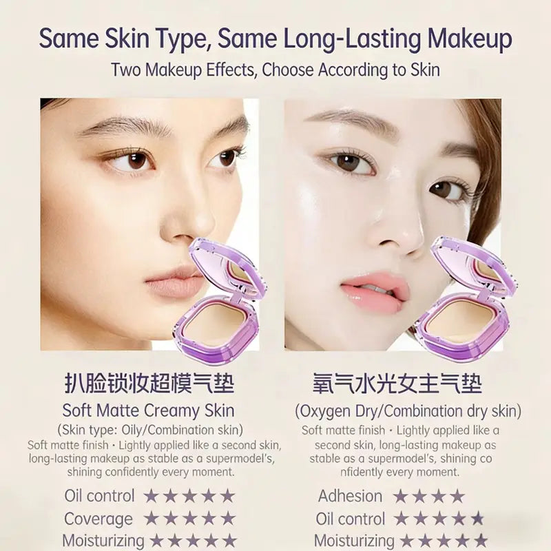 Full Coverage Waterproof Matte Foundation for Oily & Dry Skin - Flawless Face Base