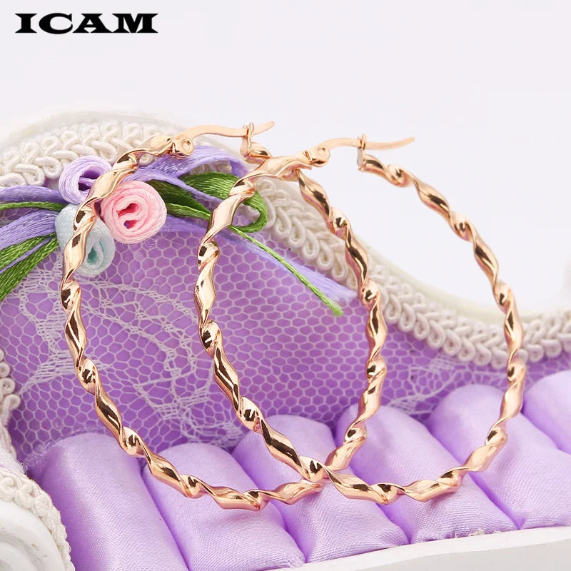 Big Hoop Earrings for Women Gold Silver Rose Gold Bohemian Circle Jewelry Party Accessory