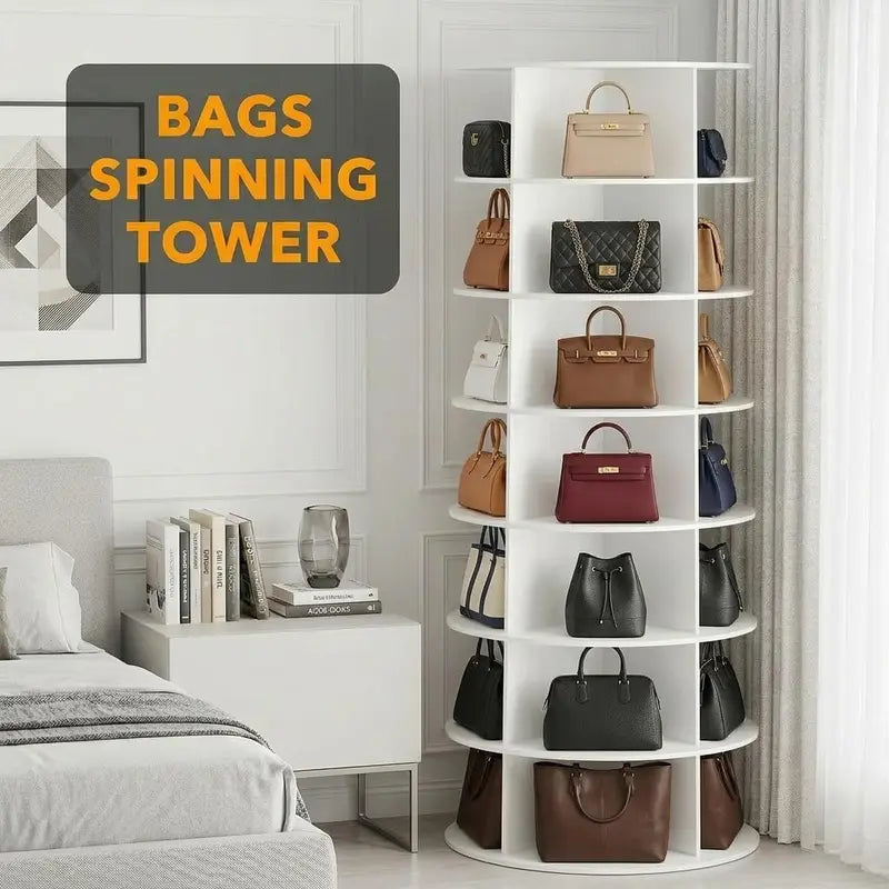 Rotating Shoe Rack Tower - 7 Tiers Spin Shoe & Accessory Organizer