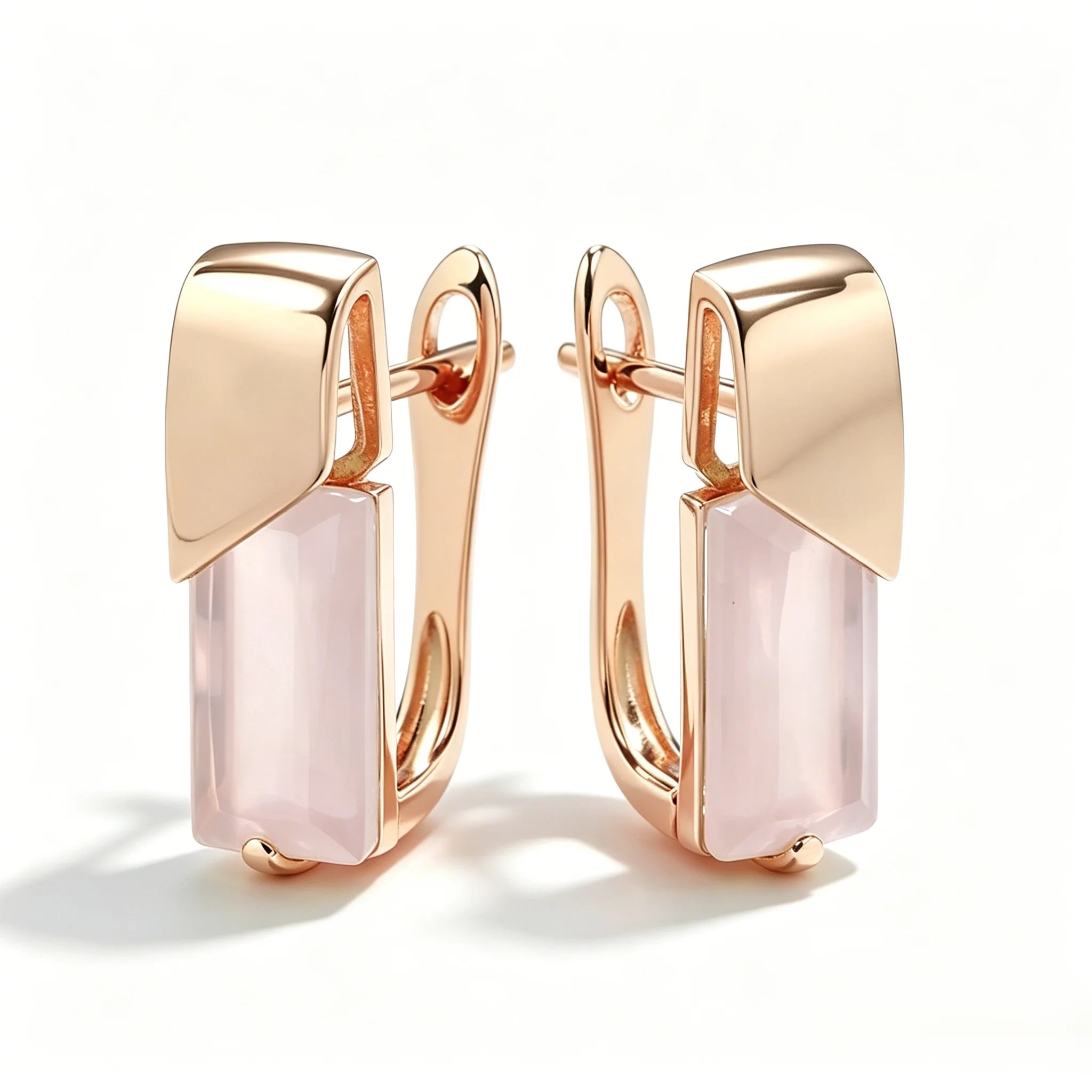 Square Drop Earrings for Women Zircon Jewelry in Rose Gold - Elegant Gift