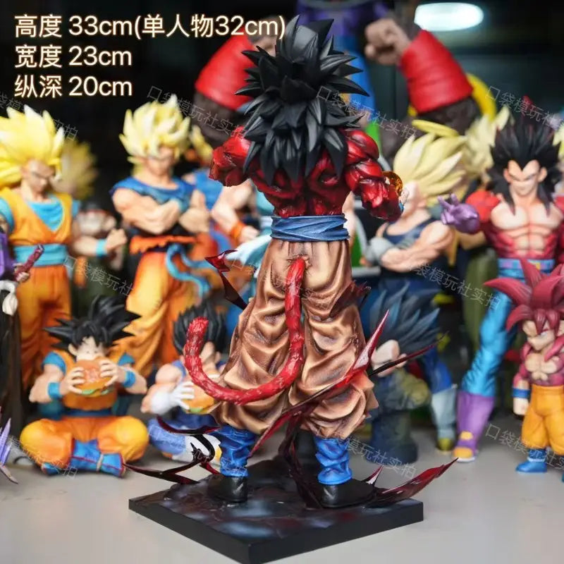 Dragon Ball Z SSJ4 Goku Action Figure PVC Collectible Toy with Replaceable Hands