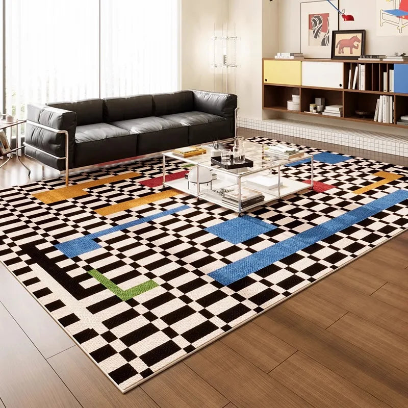 Large Geometric Pattern Area Rug - Modern Home Decor Carpet for Living Room & Bedroom