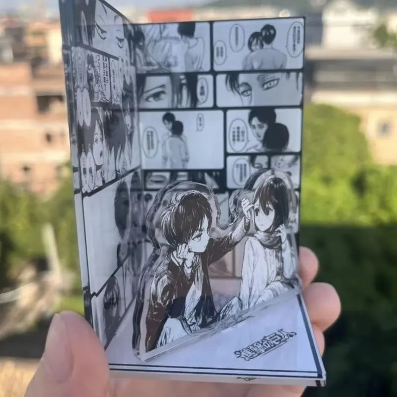 Attack on Titan Acrylic Scene Sign - Mikasa & Eren Anime Desktop Decoration