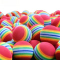 10pcs Foam Rainbow Stripe Golf Practice Balls 38mm Indoor Swing Aids