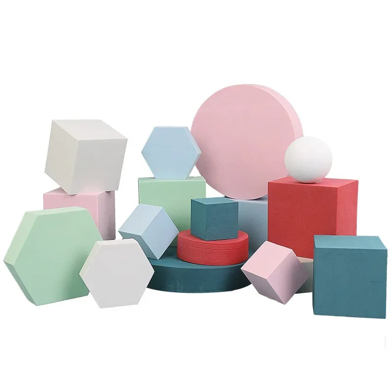 Solid Color Foam Geometric Cube Photo Background Props for Shooting & Posing