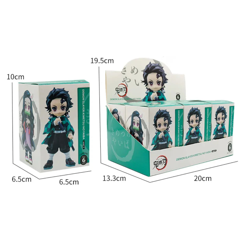 Anime Demon Slayer Action Figure Set Tanjiro Kamado & Nezuko PVC Model Toys